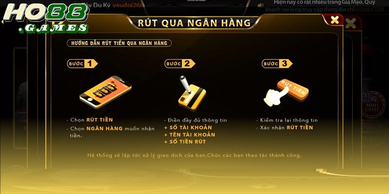 Rút tiền khá đơn giản, dễ thực hiện
